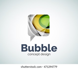 Bubble logo template created with abstract geometric overlapping elements