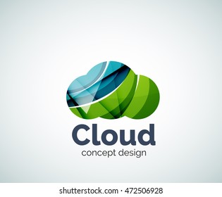 Bubble logo template created with abstract geometric overlapping elements