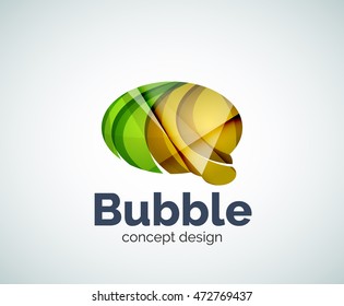 Bubble logo template created with abstract geometric overlapping elements
