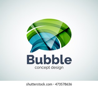 Bubble logo template created with abstract geometric overlapping elements
