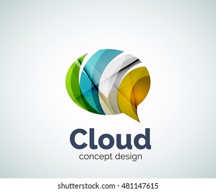 Bubble logo template created with abstract geometric overlapping elements