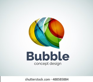 Bubble logo template created with abstract geometric overlapping elements