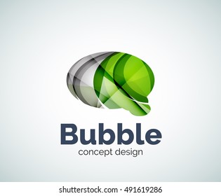 Bubble logo template created with abstract geometric overlapping elements