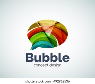 Bubble logo template created with abstract geometric overlapping elements
