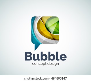 Bubble logo template created with abstract geometric overlapping elements
