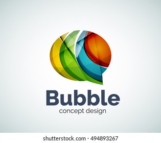 Bubble logo template created with abstract geometric overlapping elements
