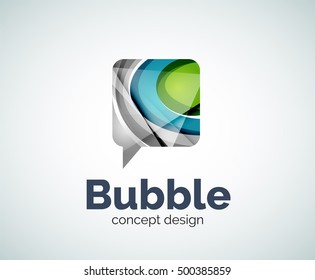 Bubble logo template created with abstract geometric overlapping elements