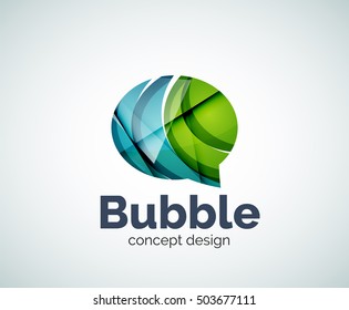Bubble logo template created with abstract geometric overlapping elements