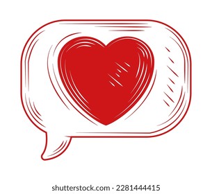 bubble love doodle icon isolated