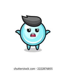 bubble mascot character saying I do not know , cute style design for t shirt, sticker, logo element