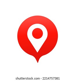 Bubble message in the form of a location on a white isolated background. Vector illustration