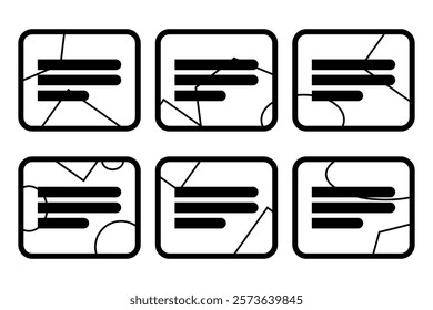 Bubble message line icon set. Pop-up message in modern style. Graphic web design element. Vector illustration isolated on white background.