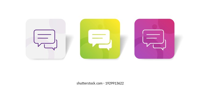bubble message pixel perfect icon set bundle in line, solid, glyph, 3d gradient style