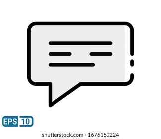 bubble message web filled line style icon on white background. EPS 10