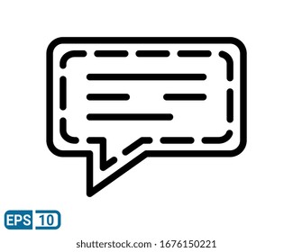 bubble message web line style icon on white background. EPS 10