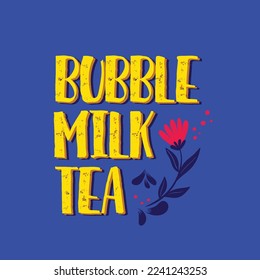 Bubble milk tea background poster