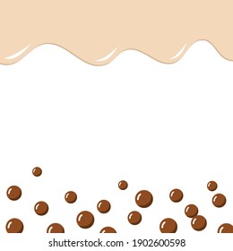 Bubble Milk Tea Background Vector Illustration.