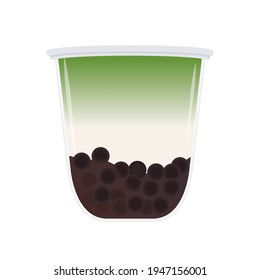 Bubble Milk Tea Cup, Boba Cup, Boba Drink Vector Illustration Background