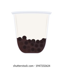 Bubble Milk Tea Cup, Boba Cup, Boba Drink Vector Illustration Background