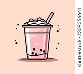 bubble milk tea cup Design for Milk Tea Ads and Logo design template
