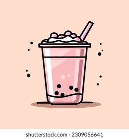 bubble milk tea cup Design for Milk Tea Ads and Logo design template