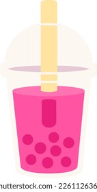 Bubble Milk Tea Dessert Icon Element illustration Flat style