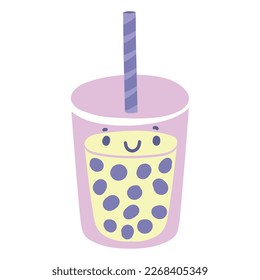 bubble milk tea hand drawn icon isolated