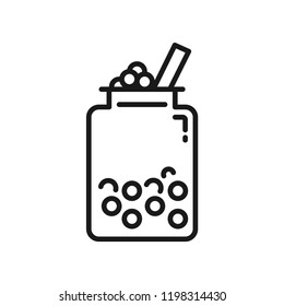 Bubble milk tea icon, simple flat design. Isolate on white background.