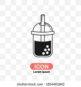 Bubble Milk Tea icon vector isolated on transparent background.