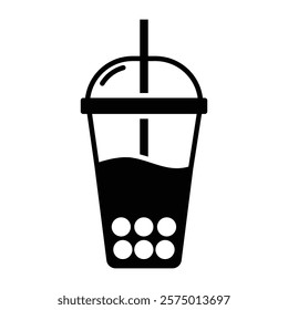 Bubble milk tea icon vector design template