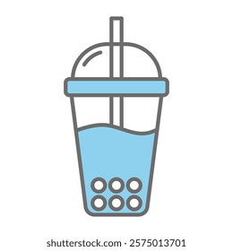 Bubble milk tea icon vector design template