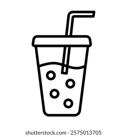 Bubble milk tea icon vector design template