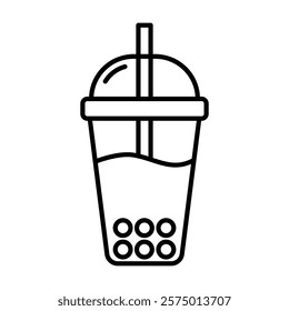 Bubble milk tea icon vector design template