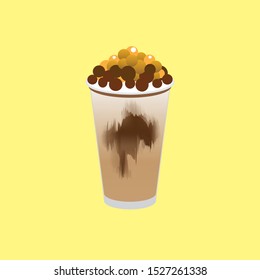 bubble milk tea mix with chocolate vector