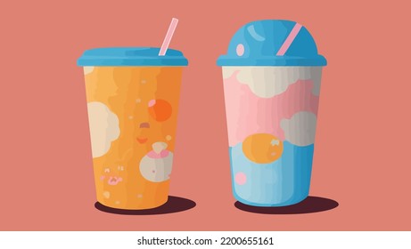 bubble milk tea on isolated background