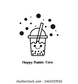 bubble milk tea on white background. icons, vector, illustration