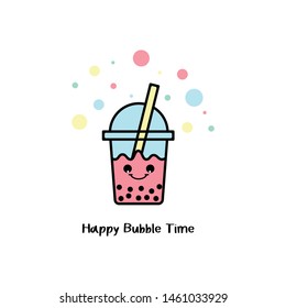 bubble milk tea on white background. icons, vector, illustration