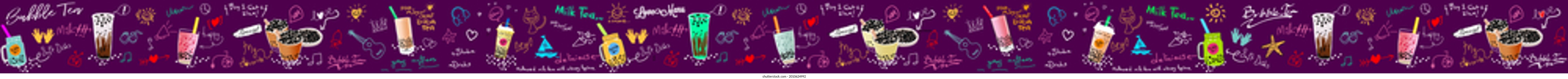 Bubble milk tea, Pearl milk tea , Different sorts of Boba. Yummy drinks. Ads with delicious tapioca. Restaurant cafe menu, template design. Food flyer. Chalk board, retro menu restaurant poster.