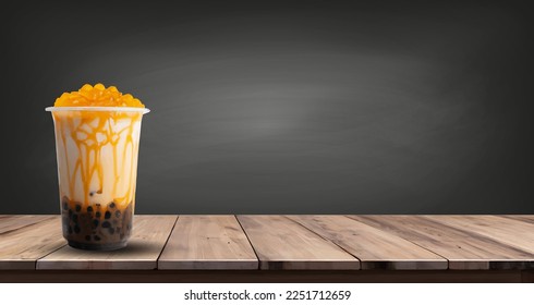 Bubble milk tea, Pearl milk tea , Different sorts of Boba. Yummy drinks. Ads with delicious tapioca. Restaurant cafe menu, template design. Food flyer. Chalk board, retro menu restaurant poster. 