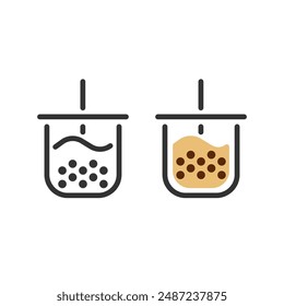 Bubble Milk Tea. Simple vector icon for logo