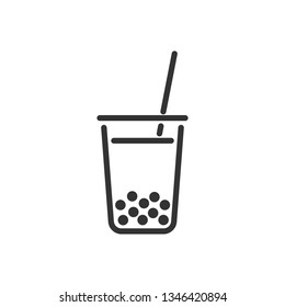 Bubble Milk Tea. Vector icon