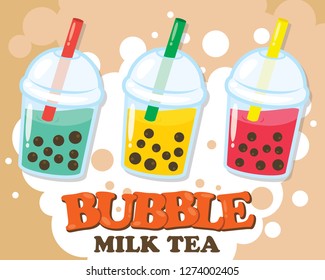 bubble milk tea vector illustration