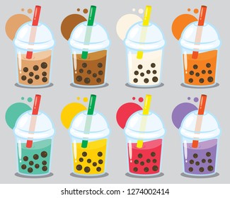 bubble milk tea vector illustration