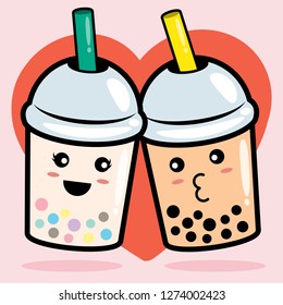 bubble milk tea vector illustration