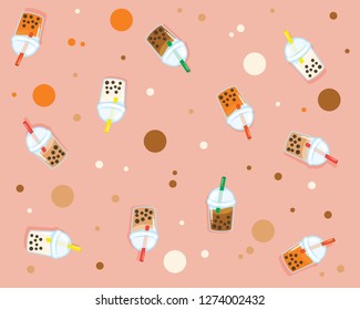 bubble milk tea vector illustration