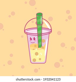 Bubble milk tea vector illustration