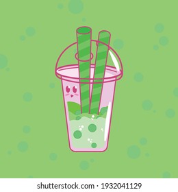Bubble milk tea vector illustration