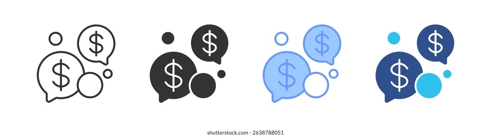 Bubble Multi Style Icon Set Vector