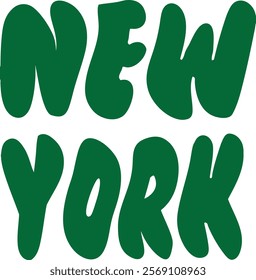 Bubble New York slogan font lettering trending cute NY Slogan trend fashion vector T-shirt Tee Graphic logo slogan graphic artwork typography tote badge emblem crest 
