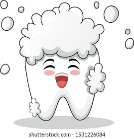 Bubble on White Tooth, Healthy Teeth and Gum